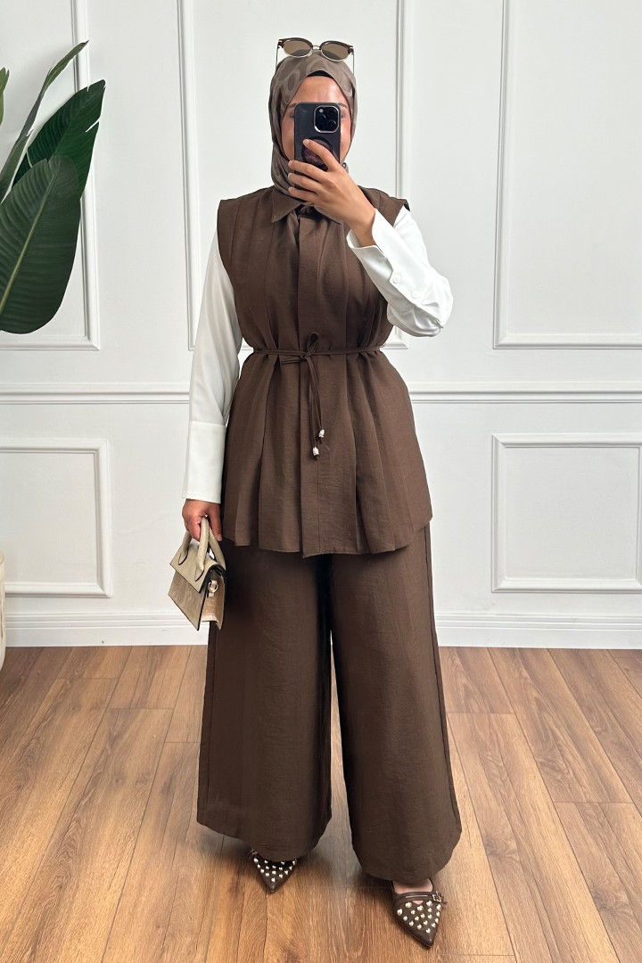 Pileli Vency 3lü Takım - Acı Kahve