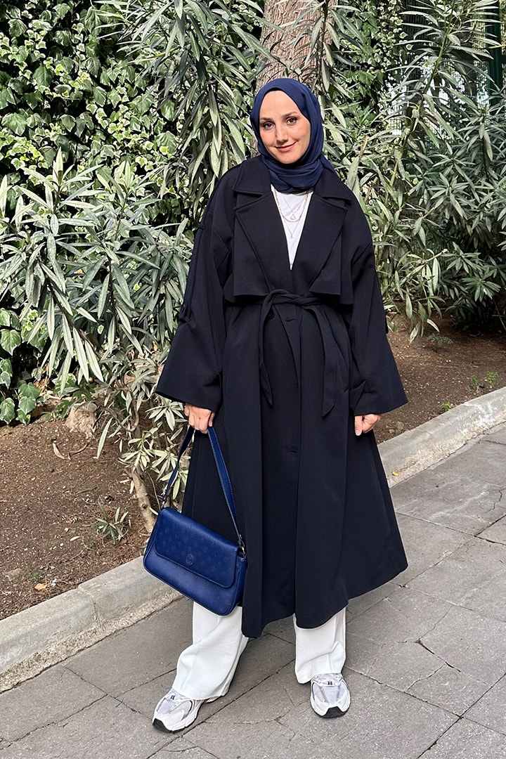 Rüzgarlıklı Uzunboy Trençkot