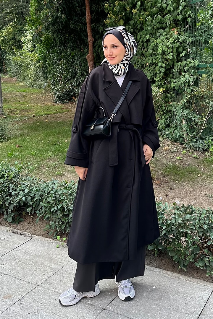 Rüzgarlıklı Uzunboy Trençkot