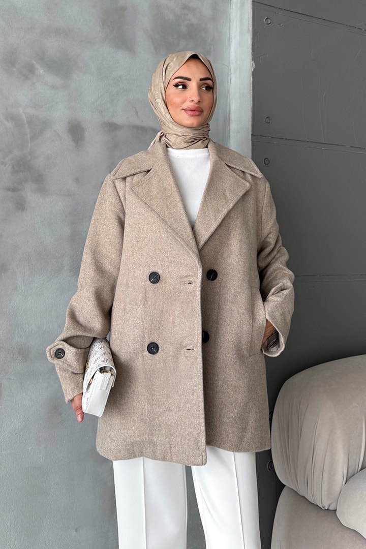 Premium Kruvaze Kaşe Kaban