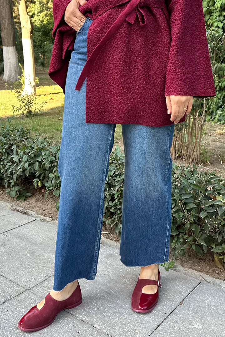 Paçası Kesik Kot Pantolon