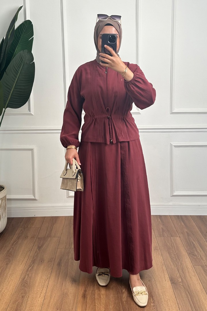 Nora Etekli Takım - Bordo