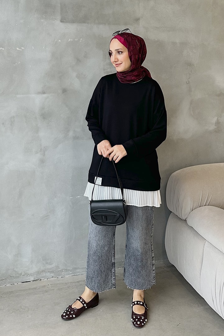 Plise Detaylı Oysho Sweat