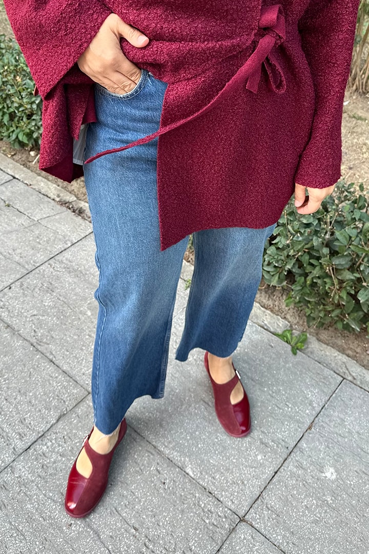 Paçası Kesik Kot Pantolon