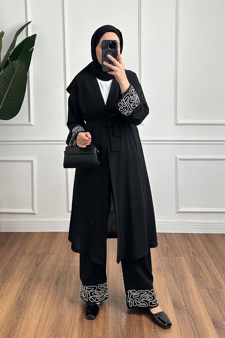 3lü Kimono Takım - Siyah
