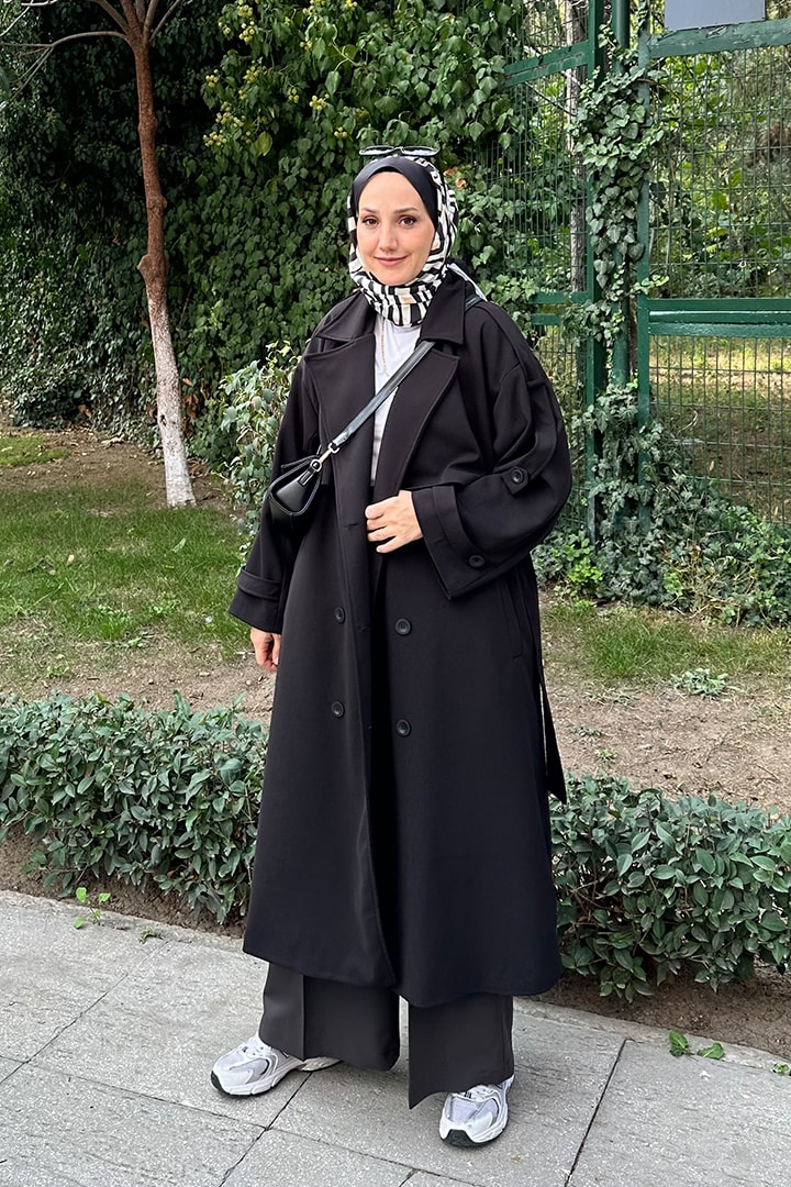 Rüzgarlıklı Uzunboy Trençkot
