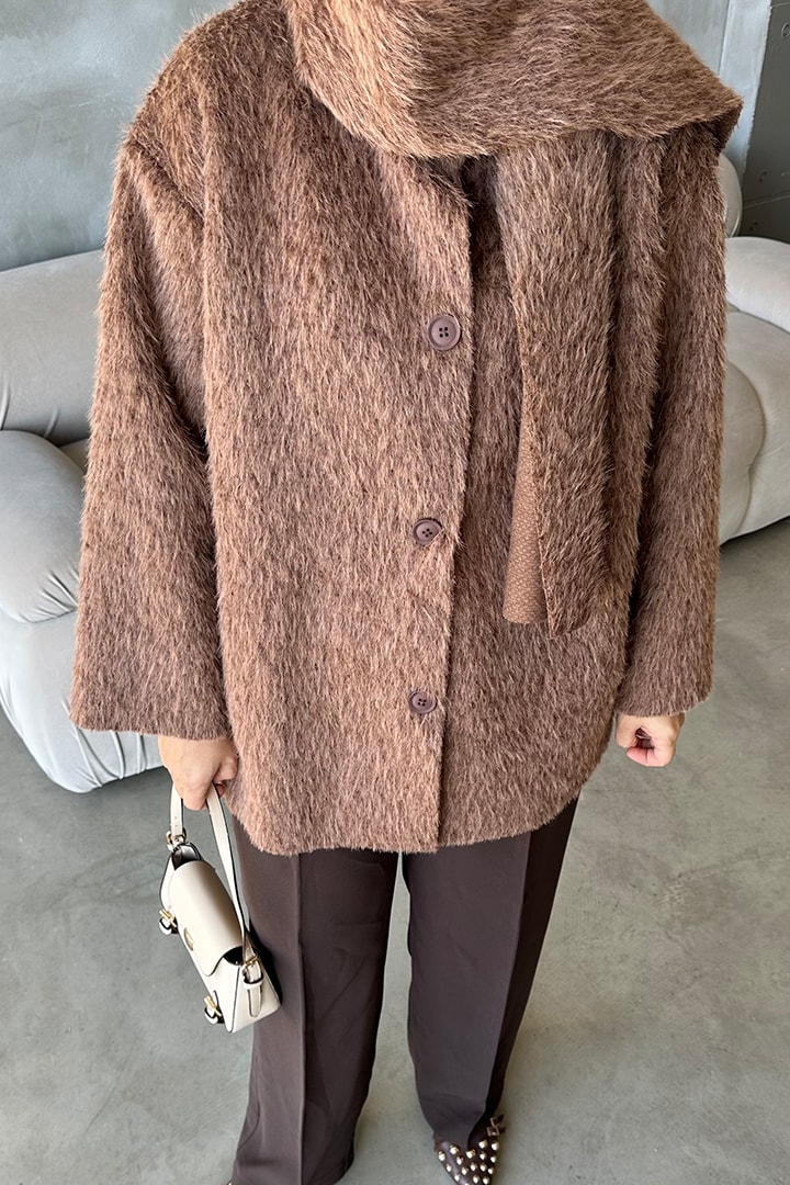 Boucle Atkılı Kısa Kap