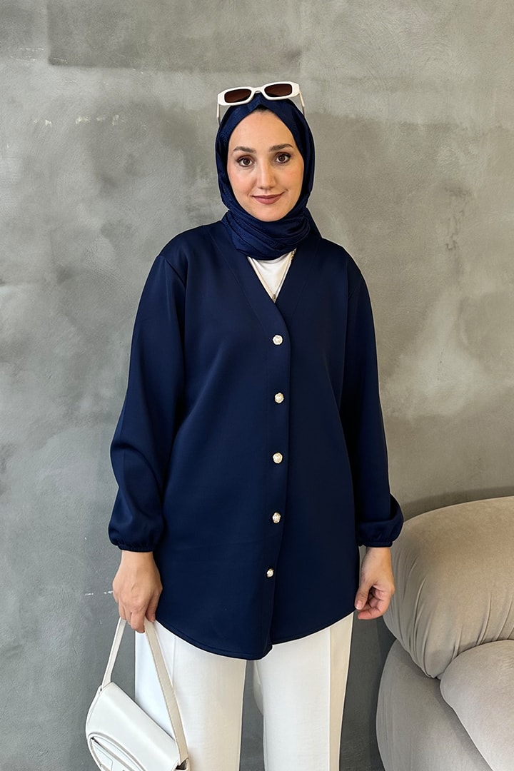 Marta Scuba Hırka Kap - Lacivert