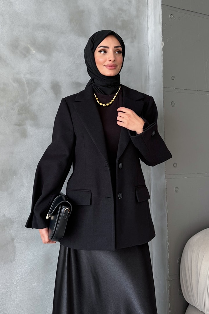 Kaşe Ceket - Siyah