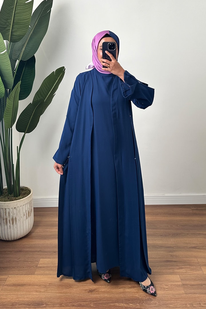 Boncuk Detaylı Abaya Elbise