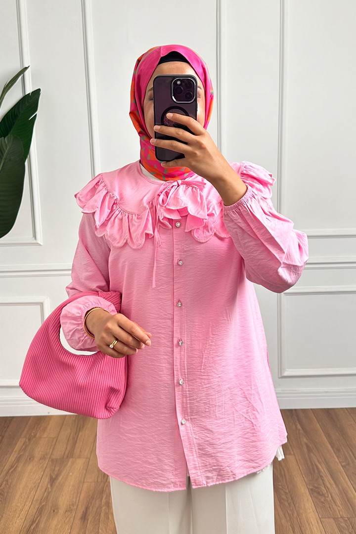 Bebe Yaka Audry Gömlek - Pembe