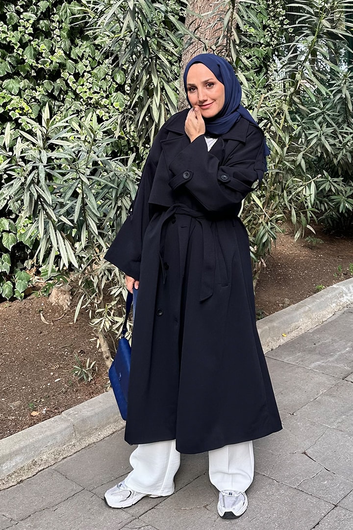 Rüzgarlıklı Uzunboy Trençkot