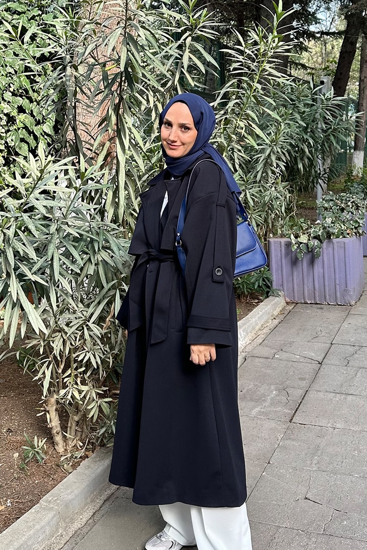 Rüzgarlıklı Uzunboy Trençkot