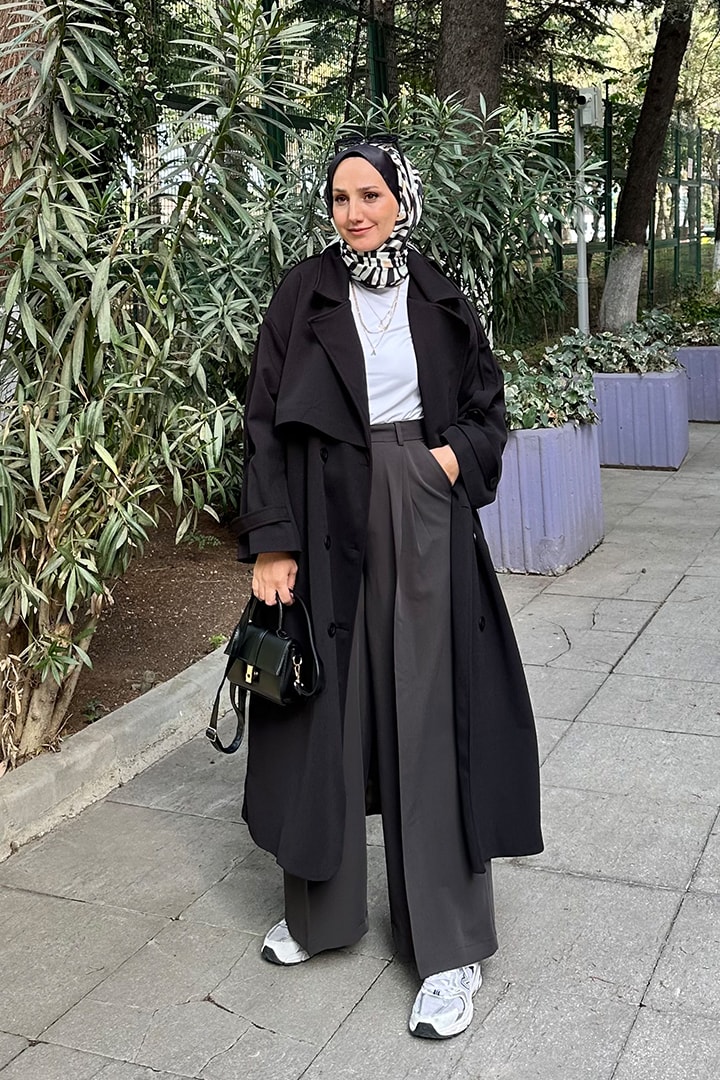 Rüzgarlıklı Uzunboy Trençkot