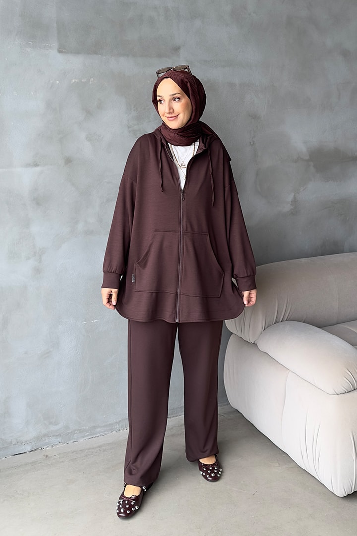 Kanguru Cepli Oysho Takım - Kahverengi