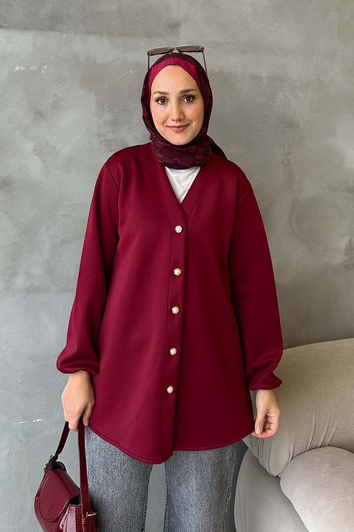 Marta Scuba Hırka Kap - Bordo