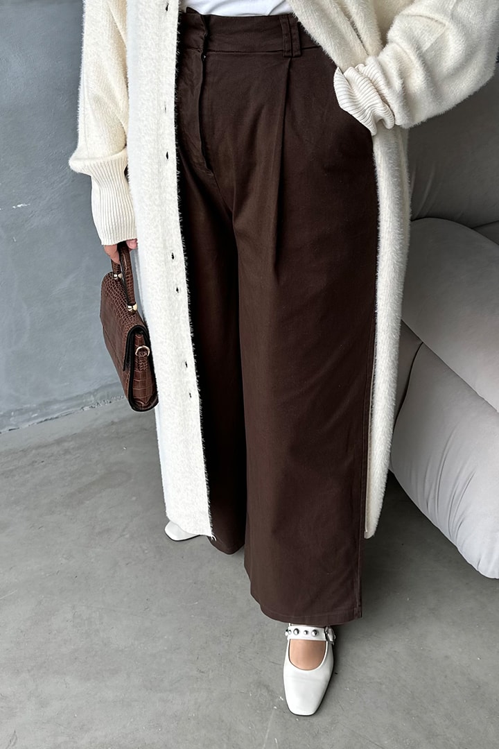 Perry Pamuklu Pantolon - Kahverengi