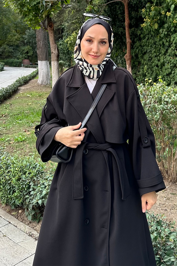 Rüzgarlıklı Uzunboy Trençkot