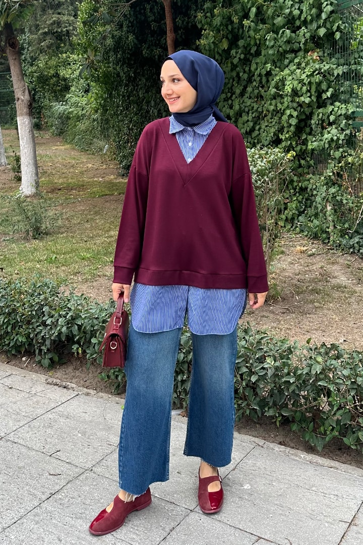 Oysho Gömlek Sweat - Bordo