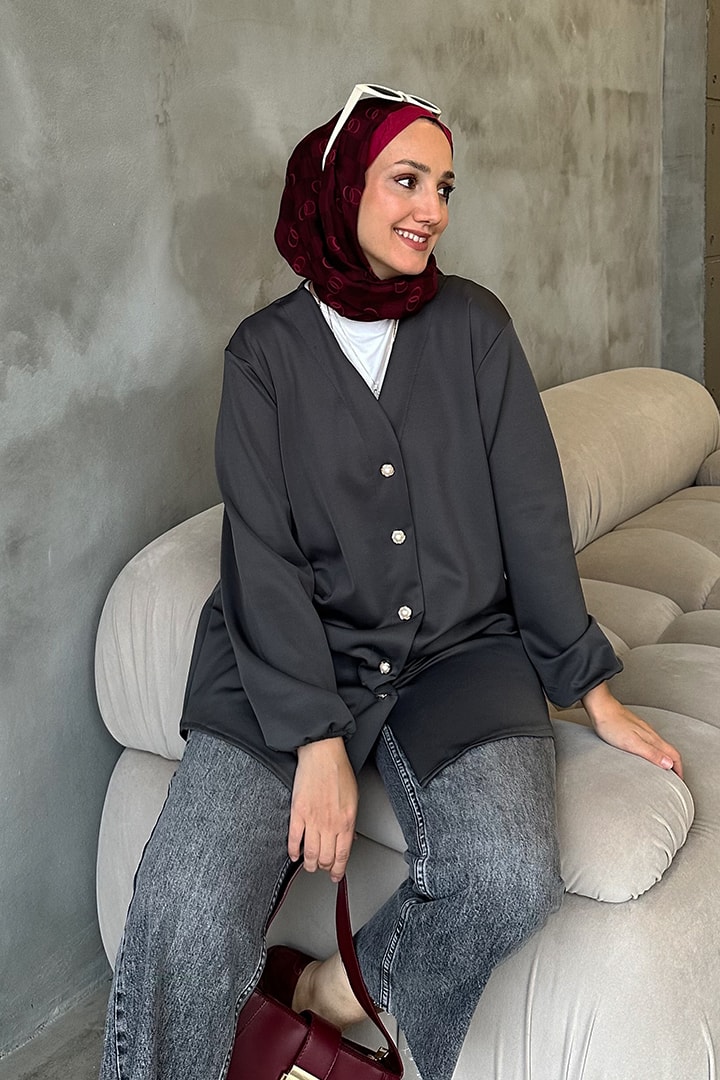 Marta Scuba Hırka Kap - Gri