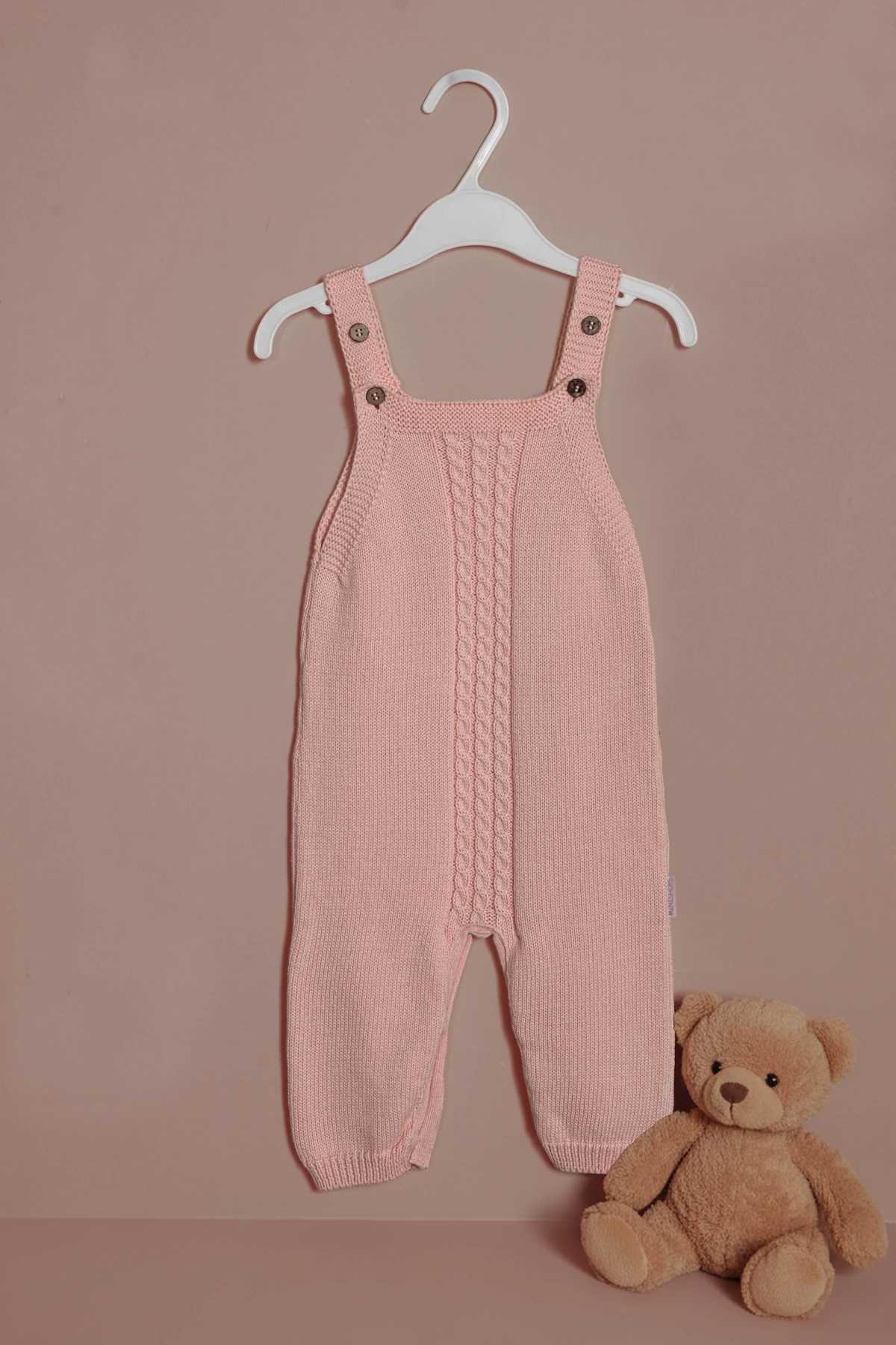 Kız Pembe Triko Örme 2'li Takım % 100 Pamuk 