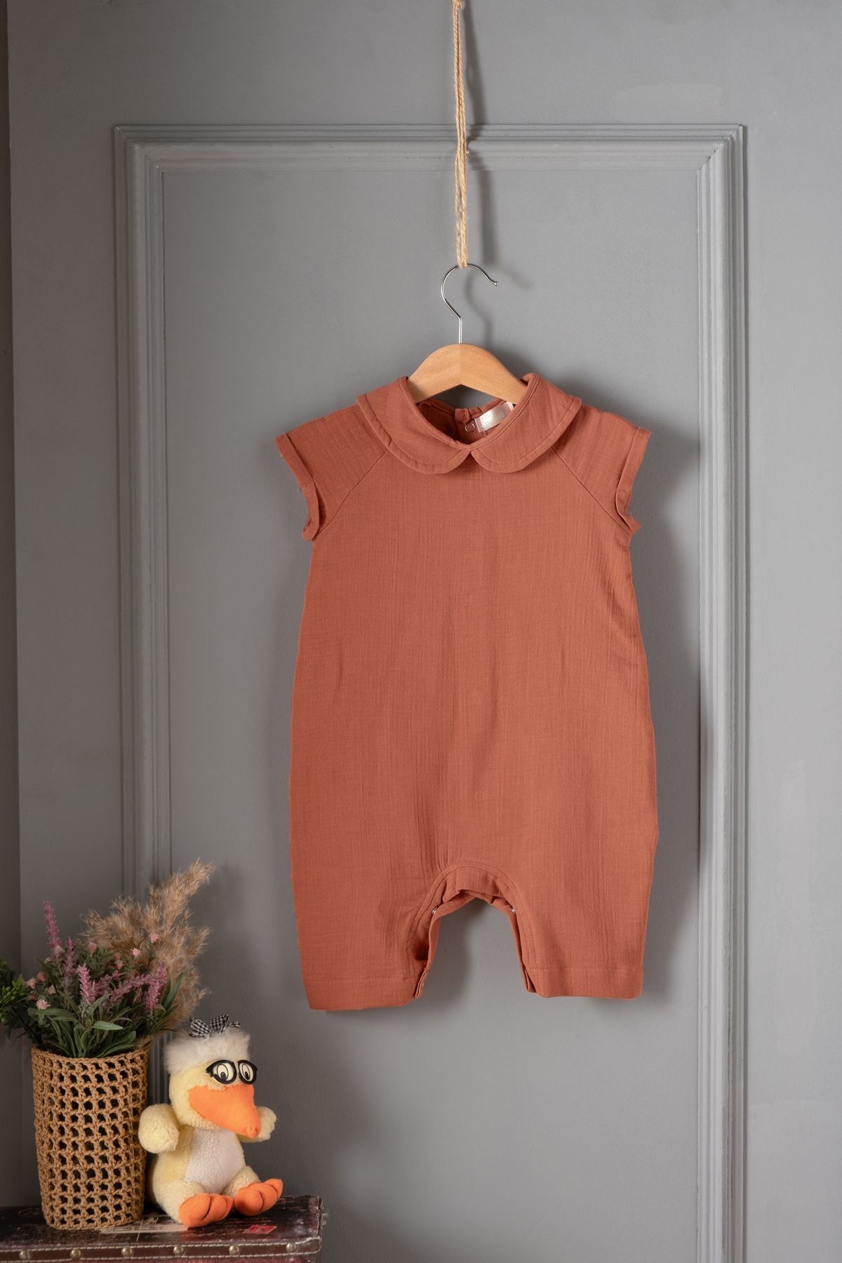 Bebek Müslin çıtçıtlı tulum,rahat kalıp