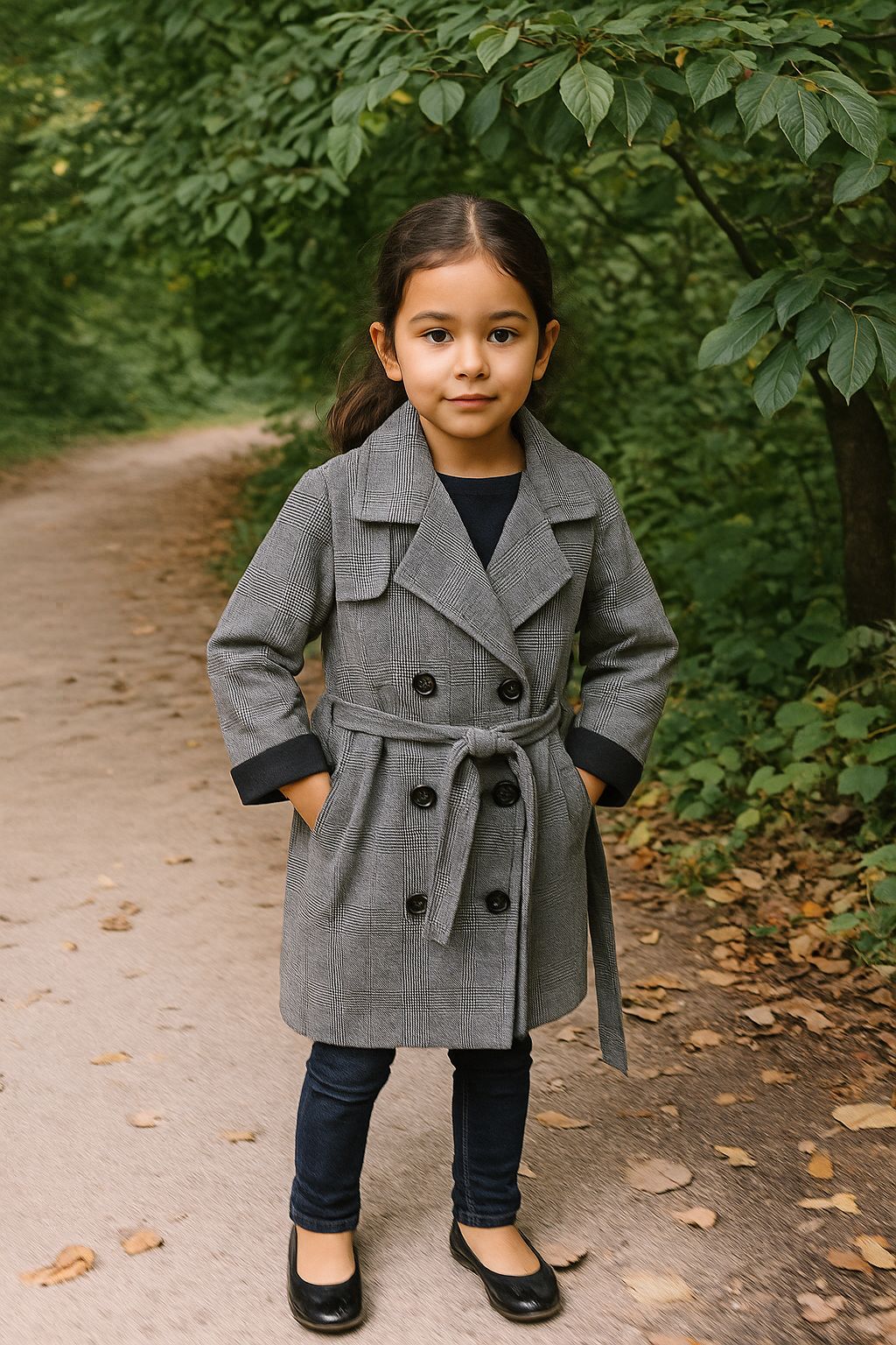 Unisex Çocuk Trençkot % 100 Pamuk