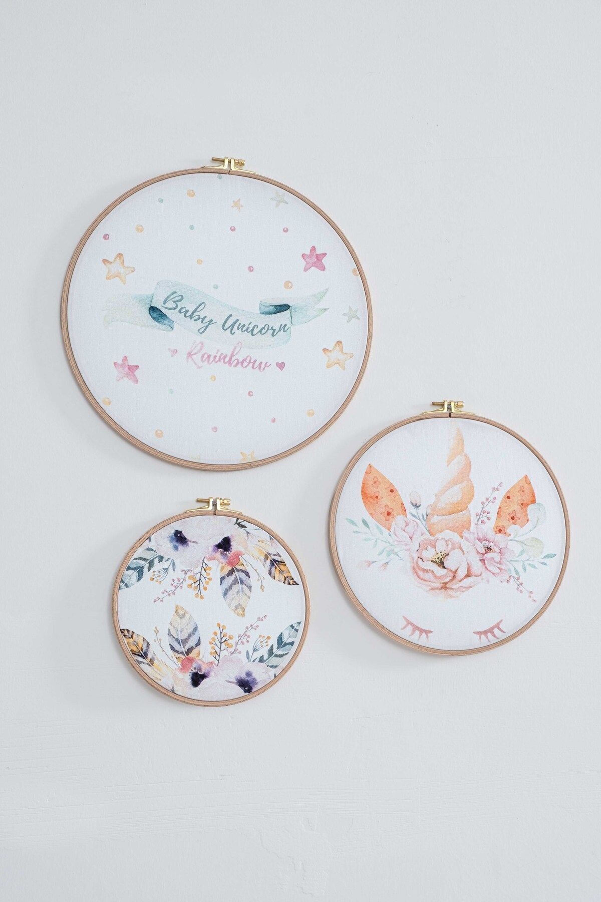 Mibabies; Baby Unicorn, %100 Pamuk Bebek Odası Seti: Nevresim Takımı, Kırlent, 3'lü Tablo