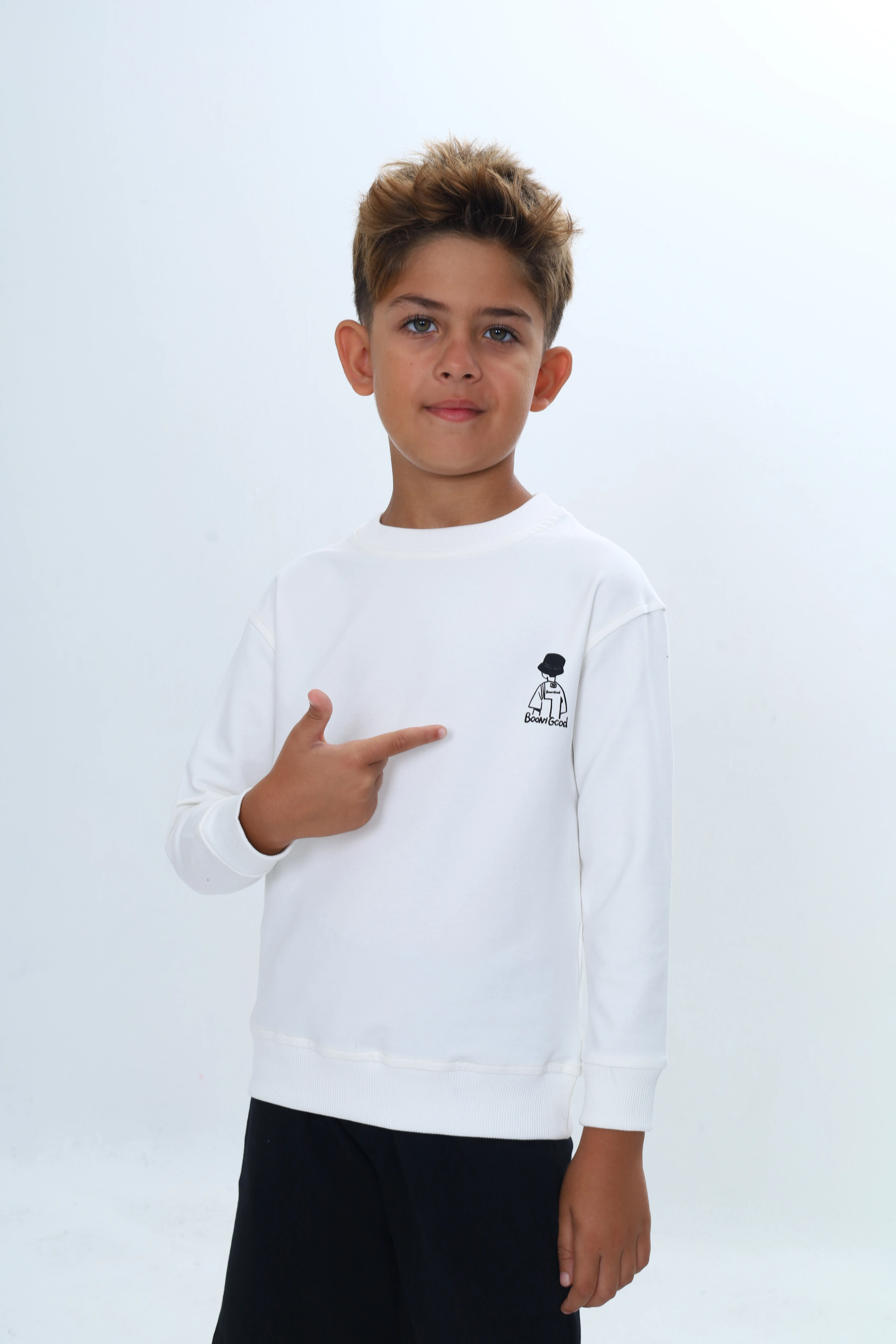 Erkek Uzun Kollu Sweatshirt İki İplik Rahat Kesim