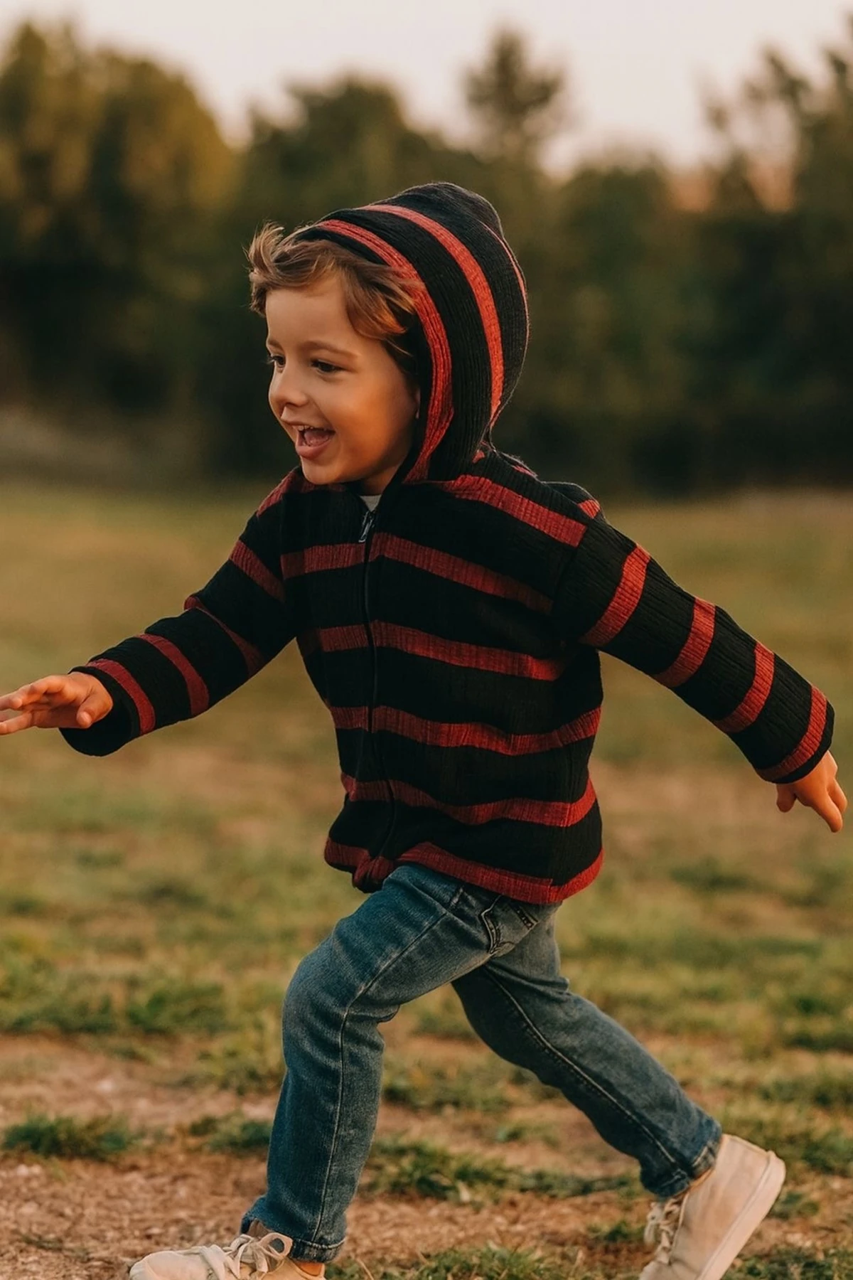 Müslin Çocuk Kapüşonlu Ceket