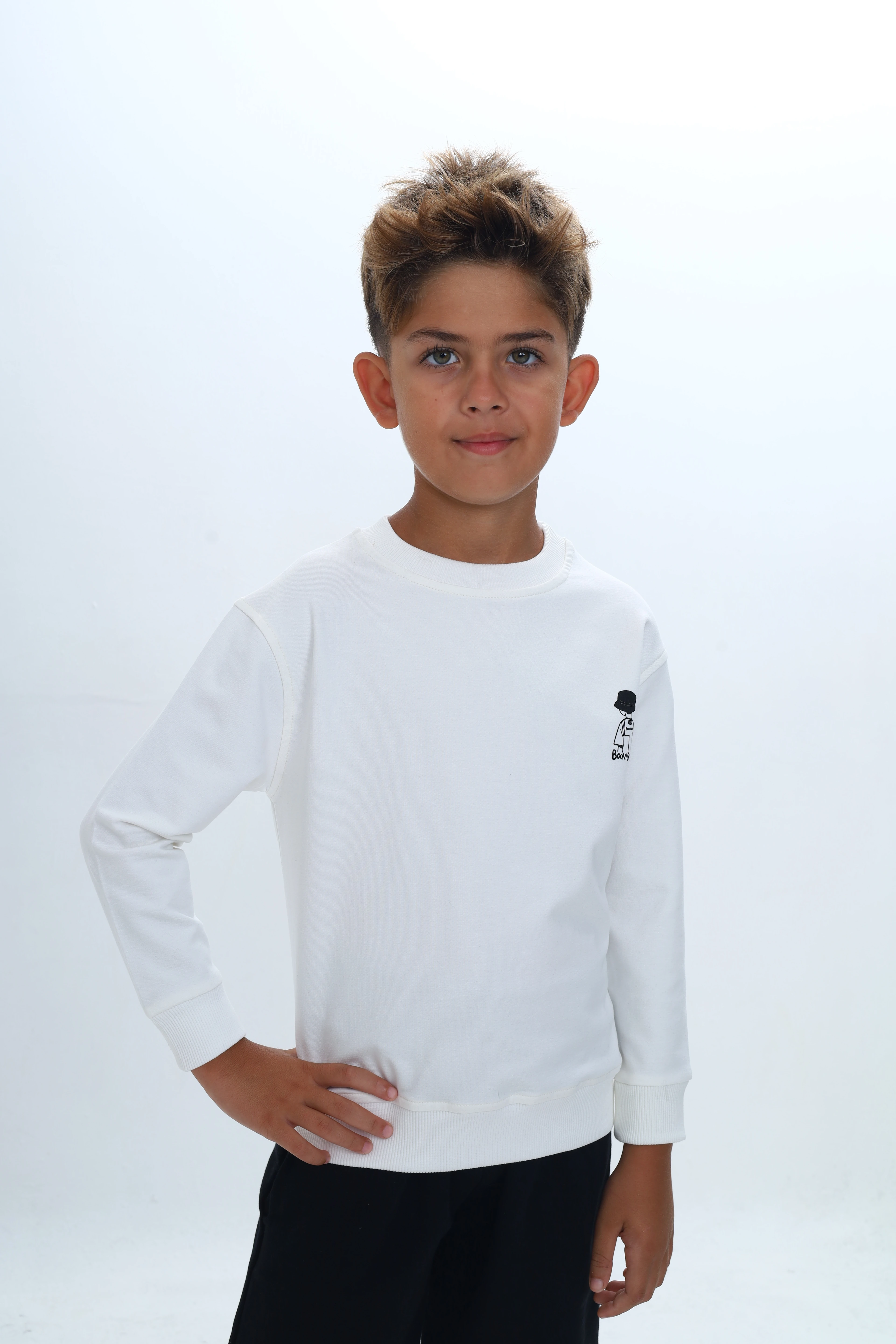 Erkek Uzun Kollu Sweatshirt İki İplik Rahat Kesim