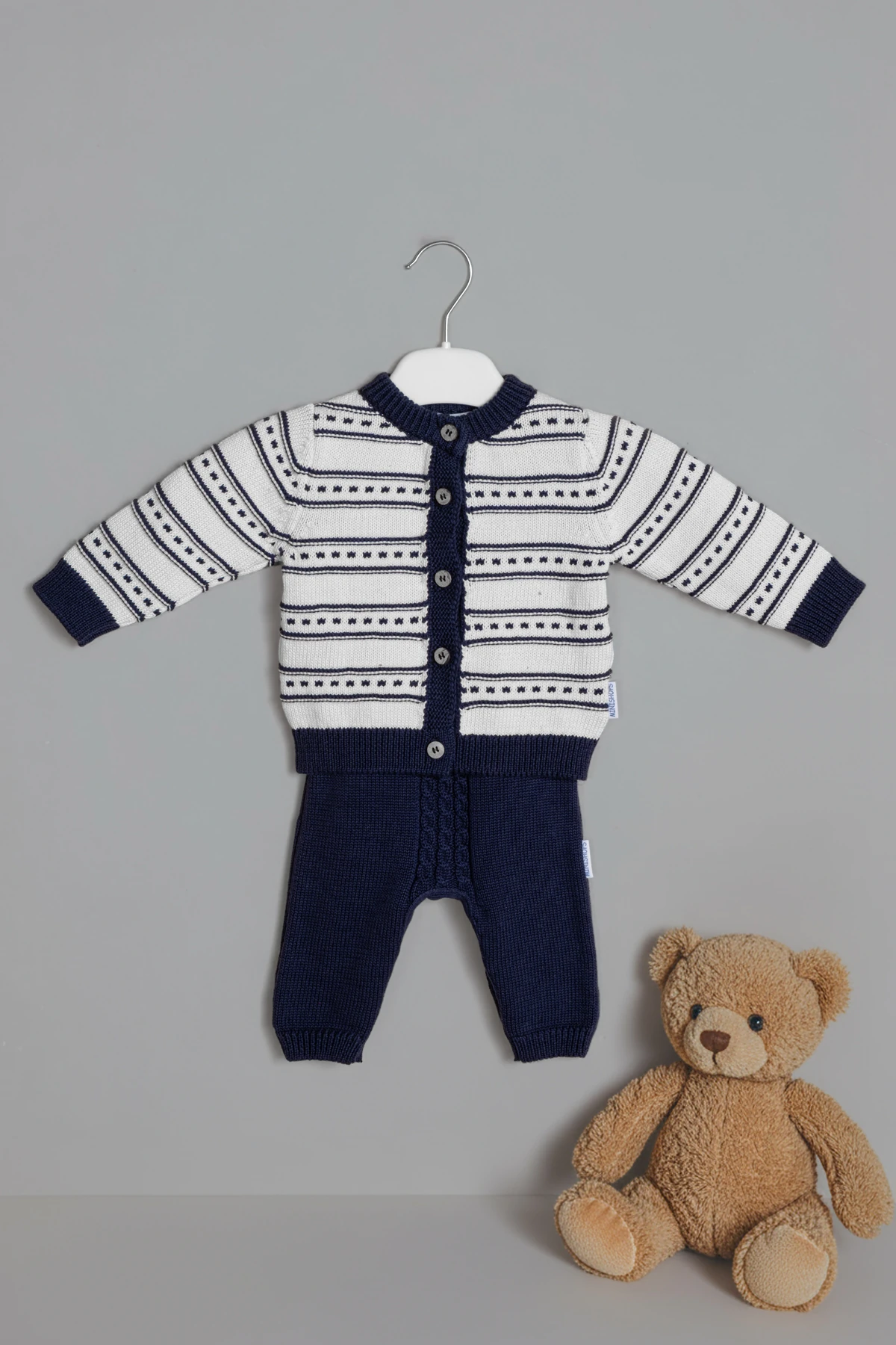 Erkek Lacivert Triko Örme 2'li Takım % 100 Pamuk