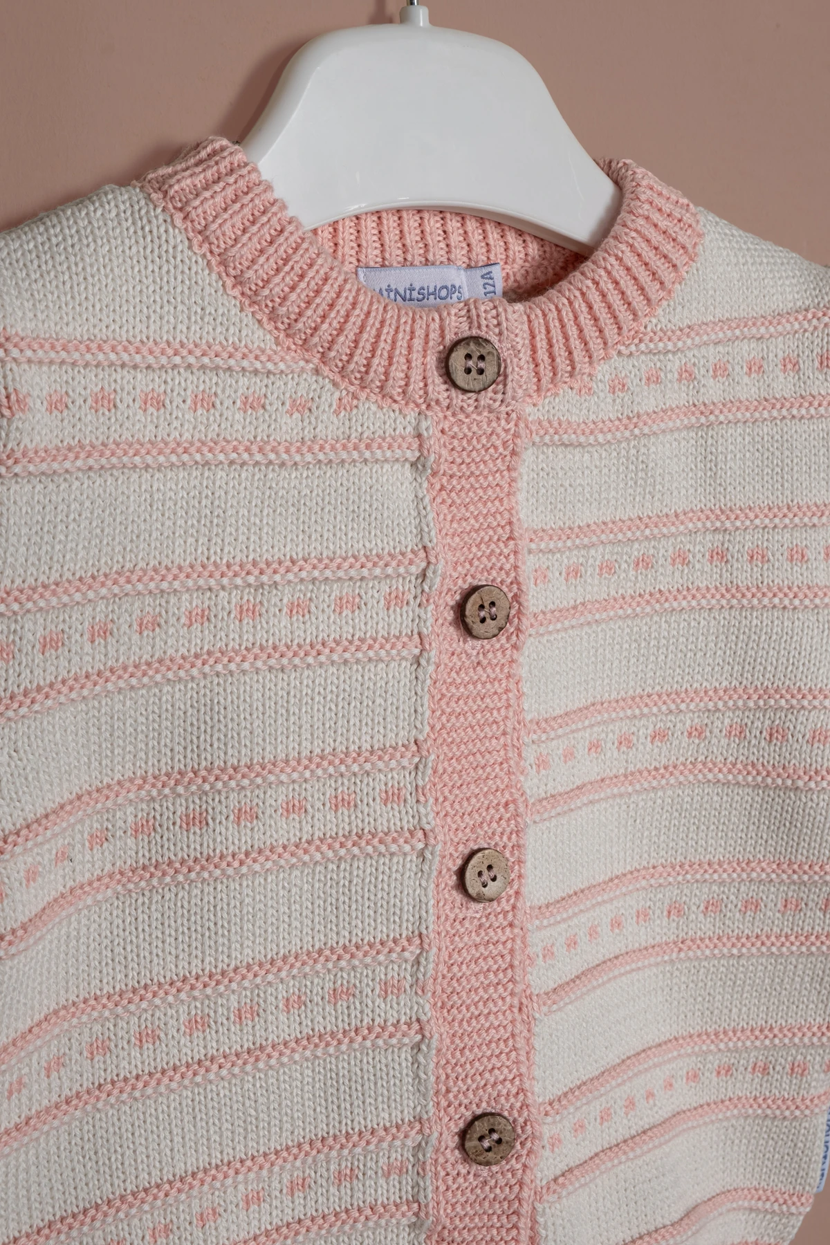 Kız Pembe Triko Örme 2'li Takım % 100 Pamuk 