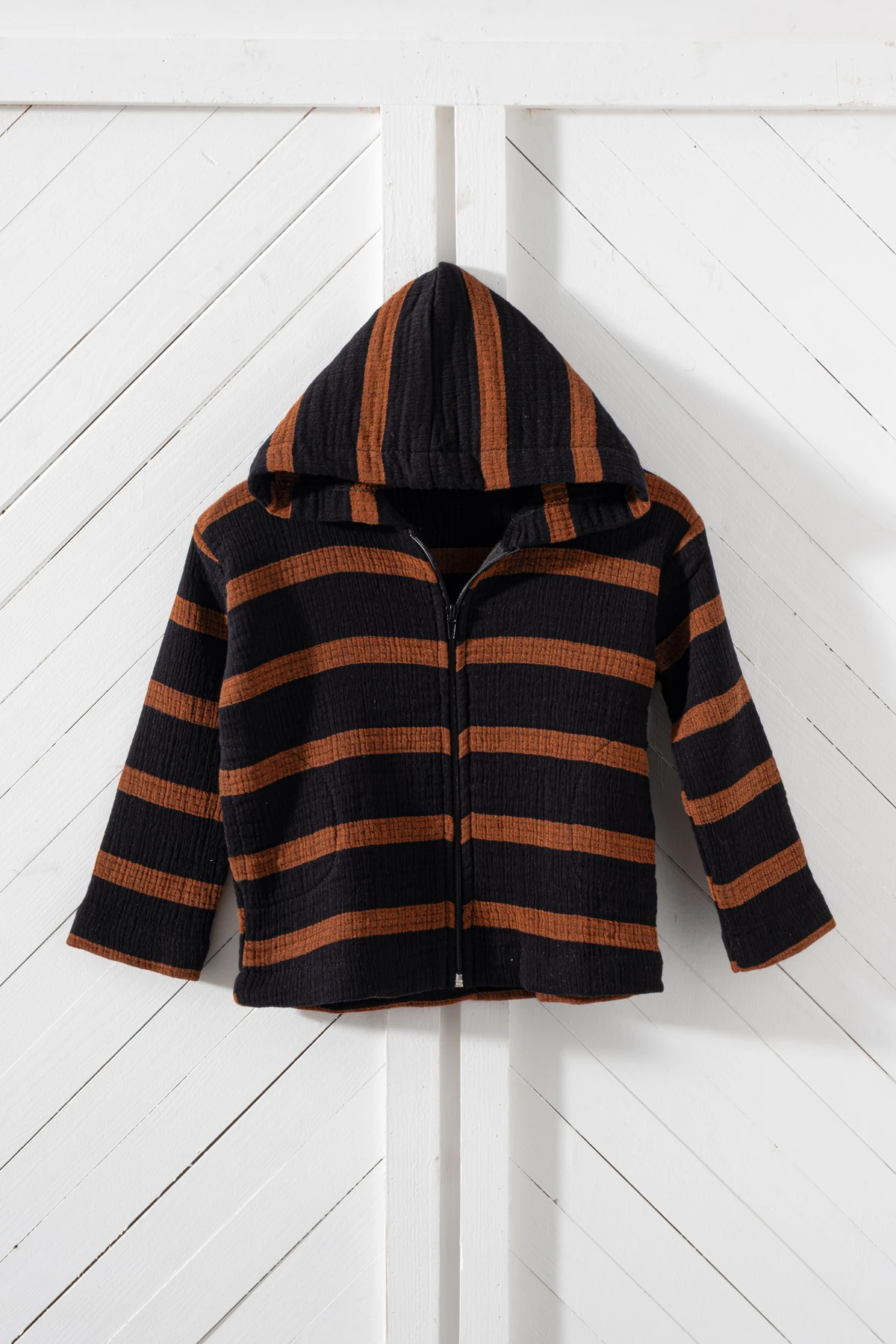 Müslin Çocuk Kapüşonlu Ceket - turuncu