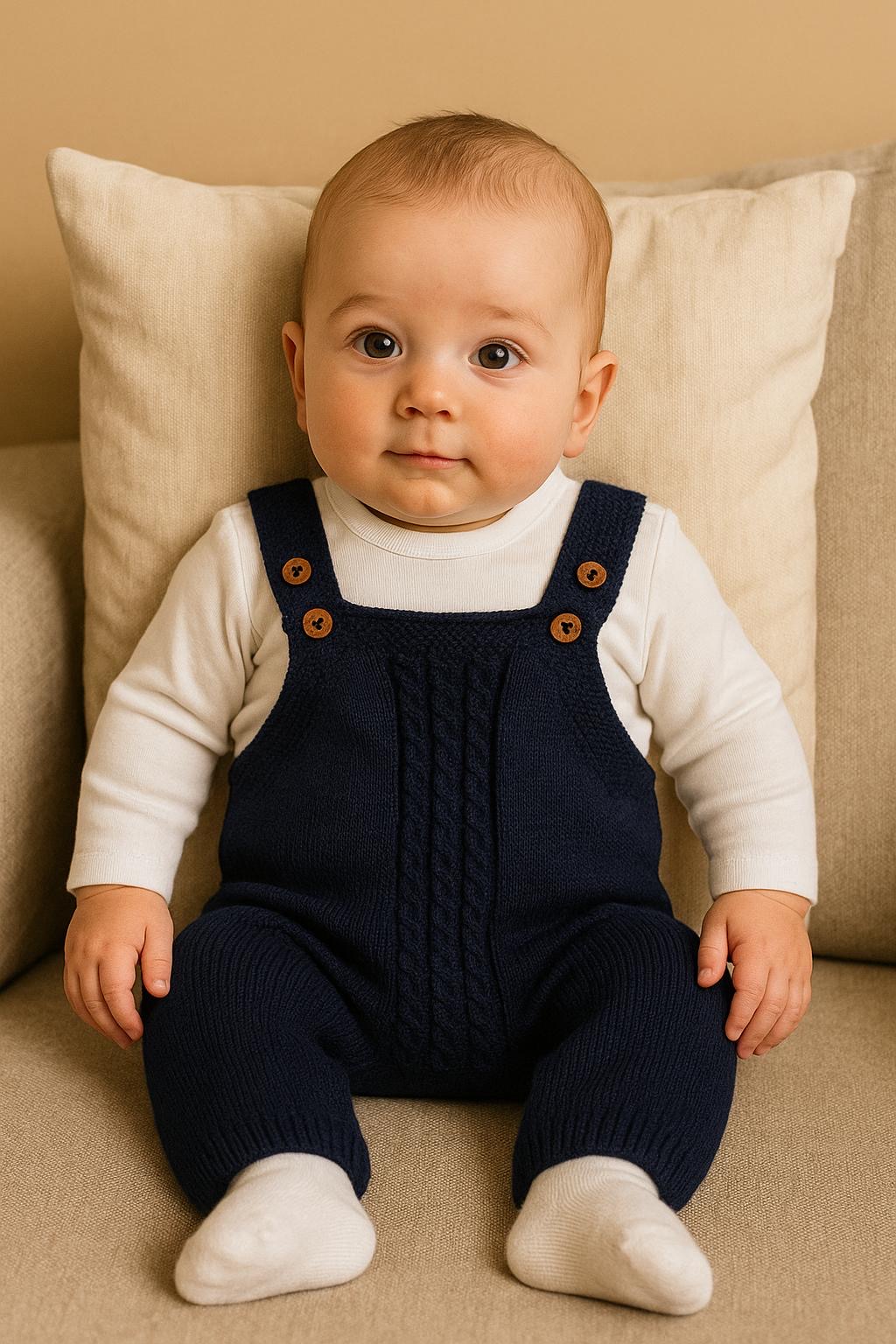 Erkek Lacivert Triko Örme 2'li Takım % 100 Pamuk