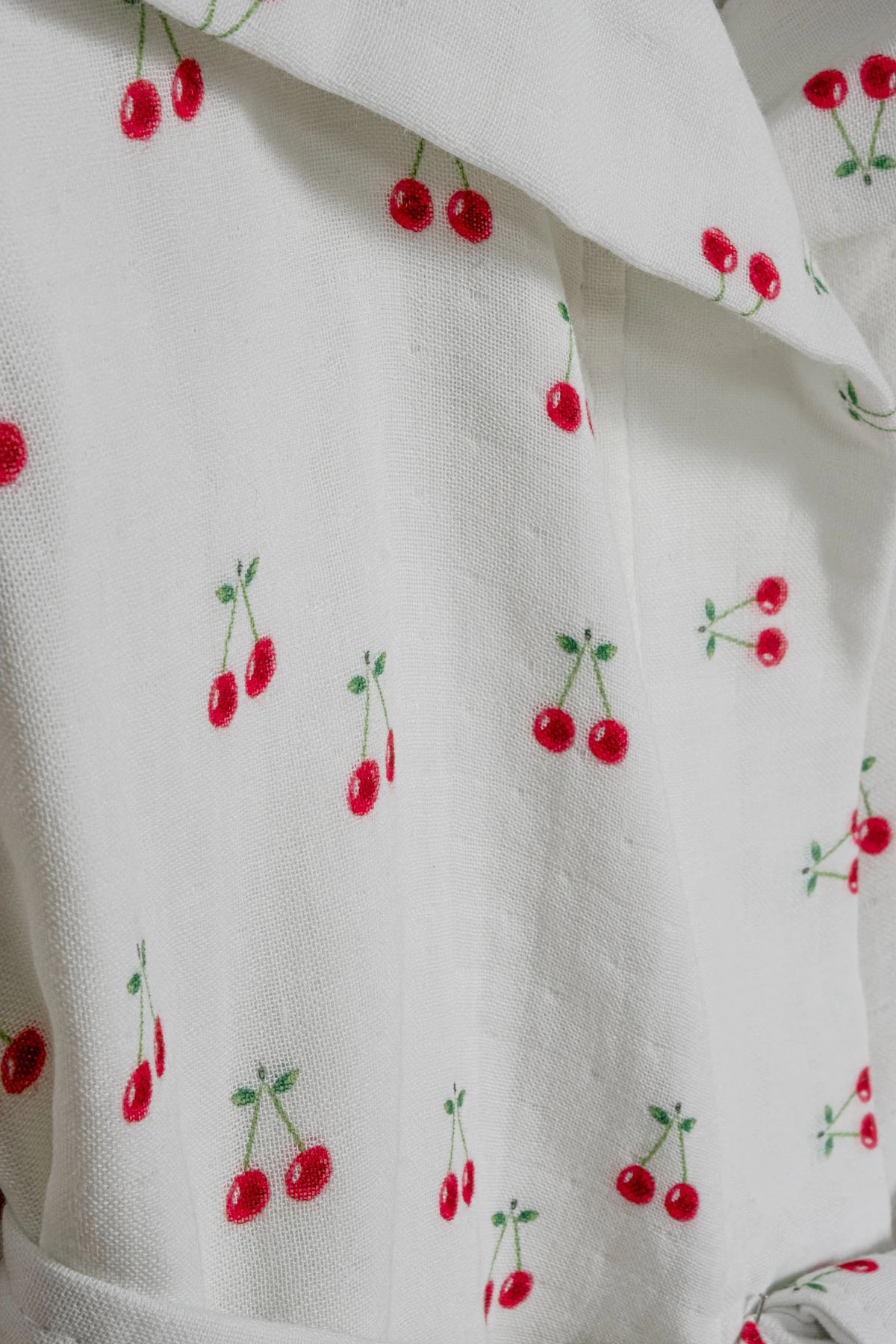 Müslin Bornoz Kiraz Desenli % 100 Pamuk, Dört Kat Müslin, Organik