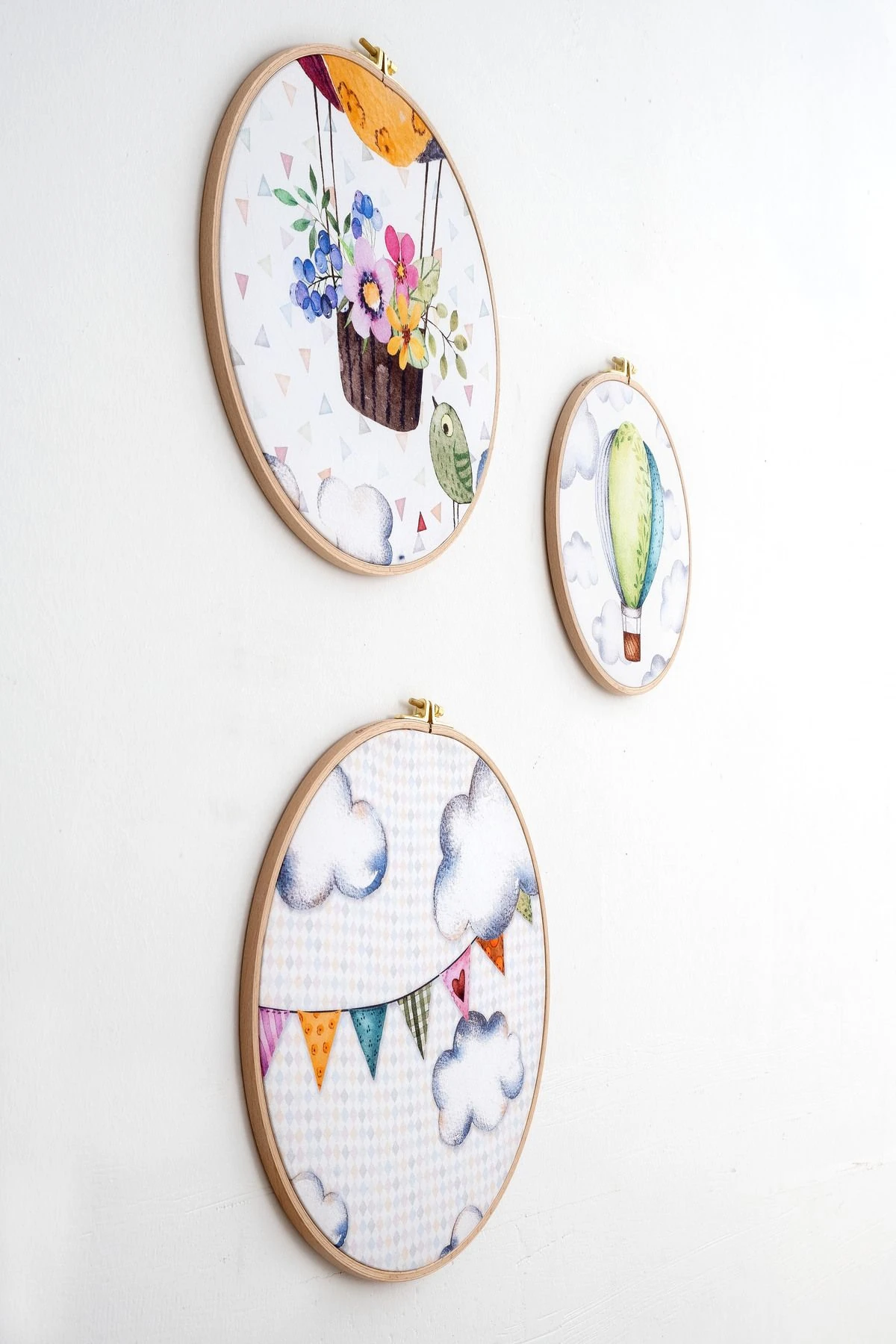 Mibabies; Baloon, %100 Pamuk Bebek Odası Seti: Nevresim Takımı, Kırlent, 3'lü Tablo