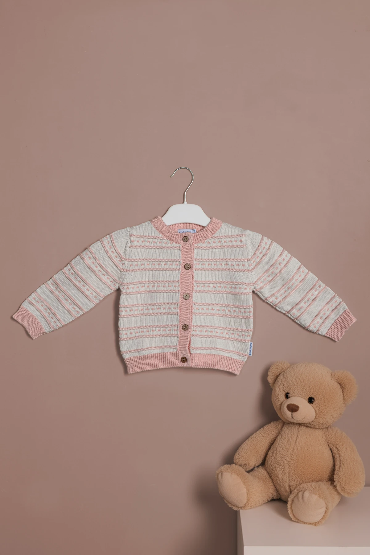 Kız Pembe Triko Örme 2'li Takım % 100 Pamuk 