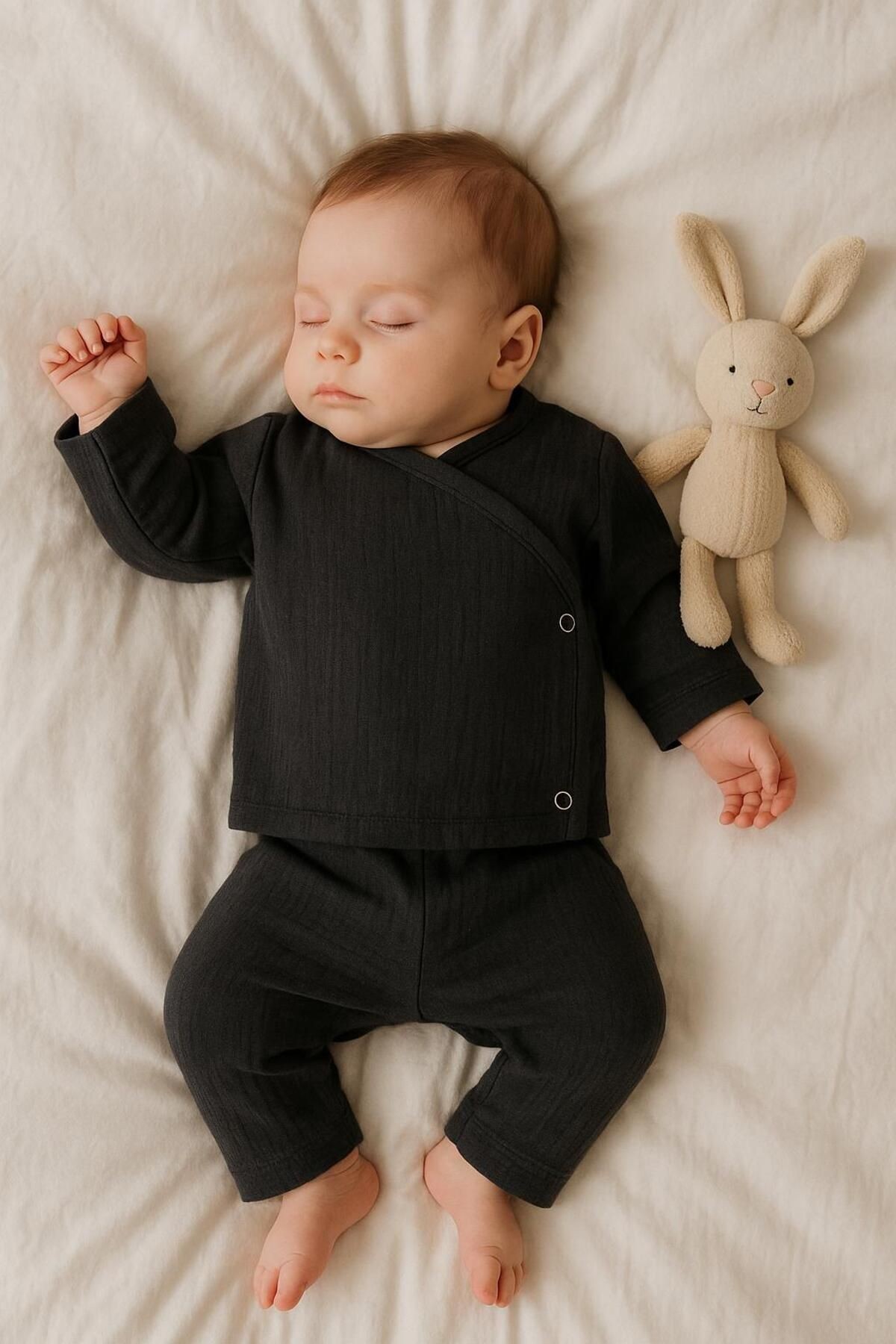 Bebek, Çocuk, Çıtçıtlı, Alt Üst Takım, Müslin Kumaş, % 100 Pamuk, Organik Kumaş, Yazlık