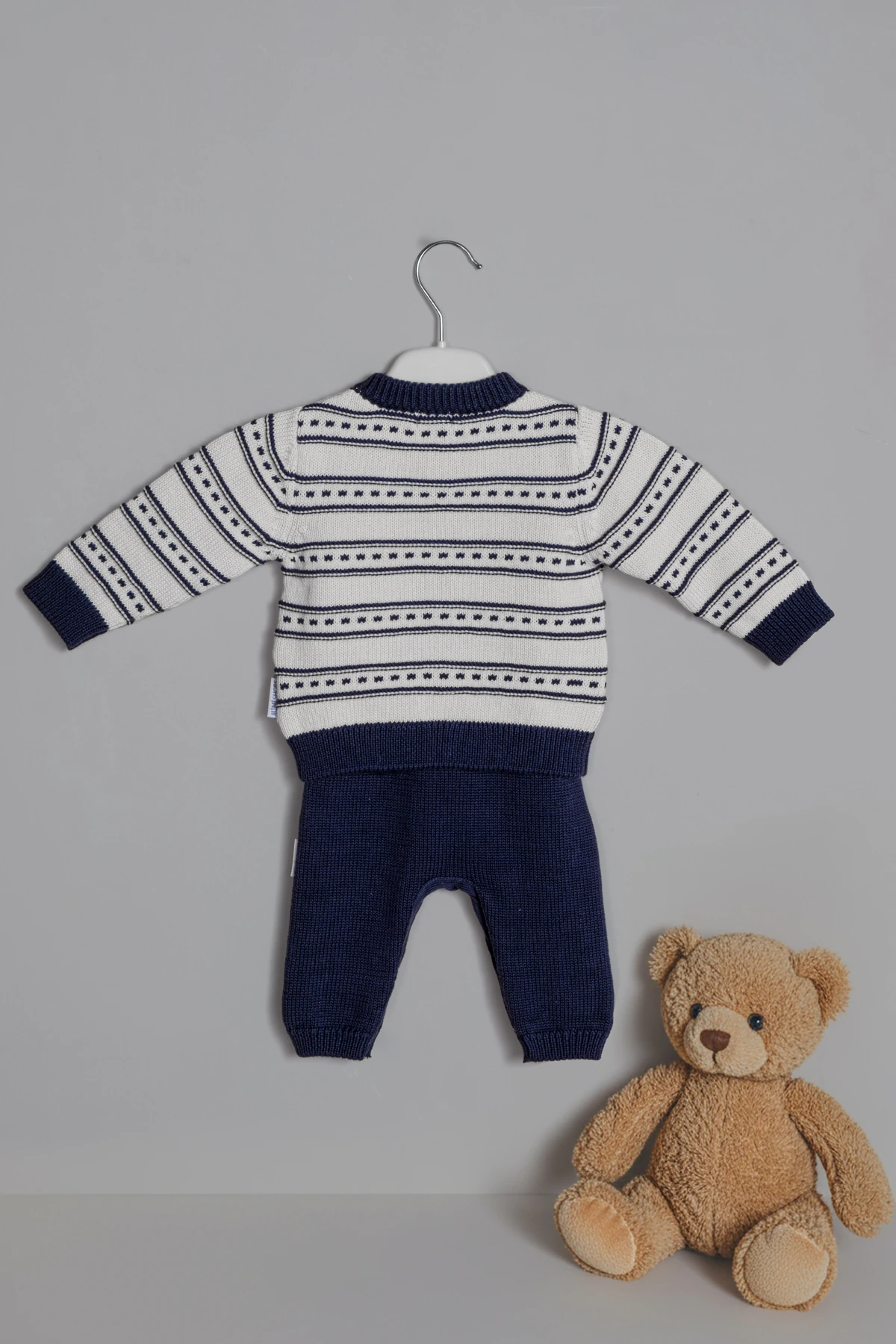 Erkek Lacivert Triko Örme 2'li Takım % 100 Pamuk