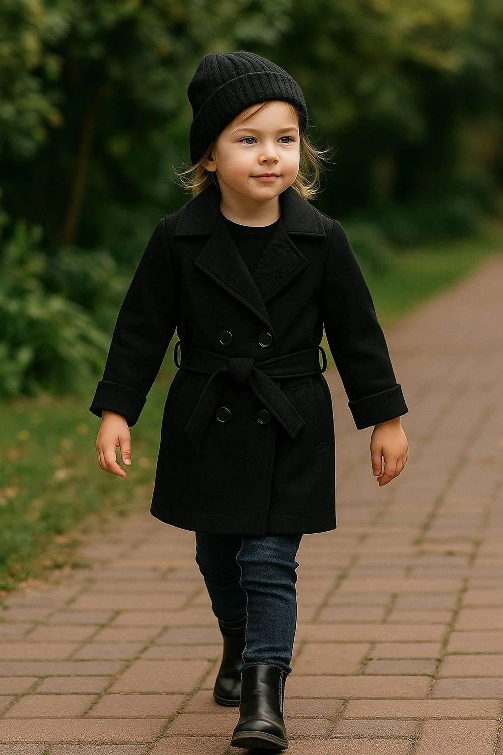 Unisex Çocuk Trençkot % 100 Pamuk