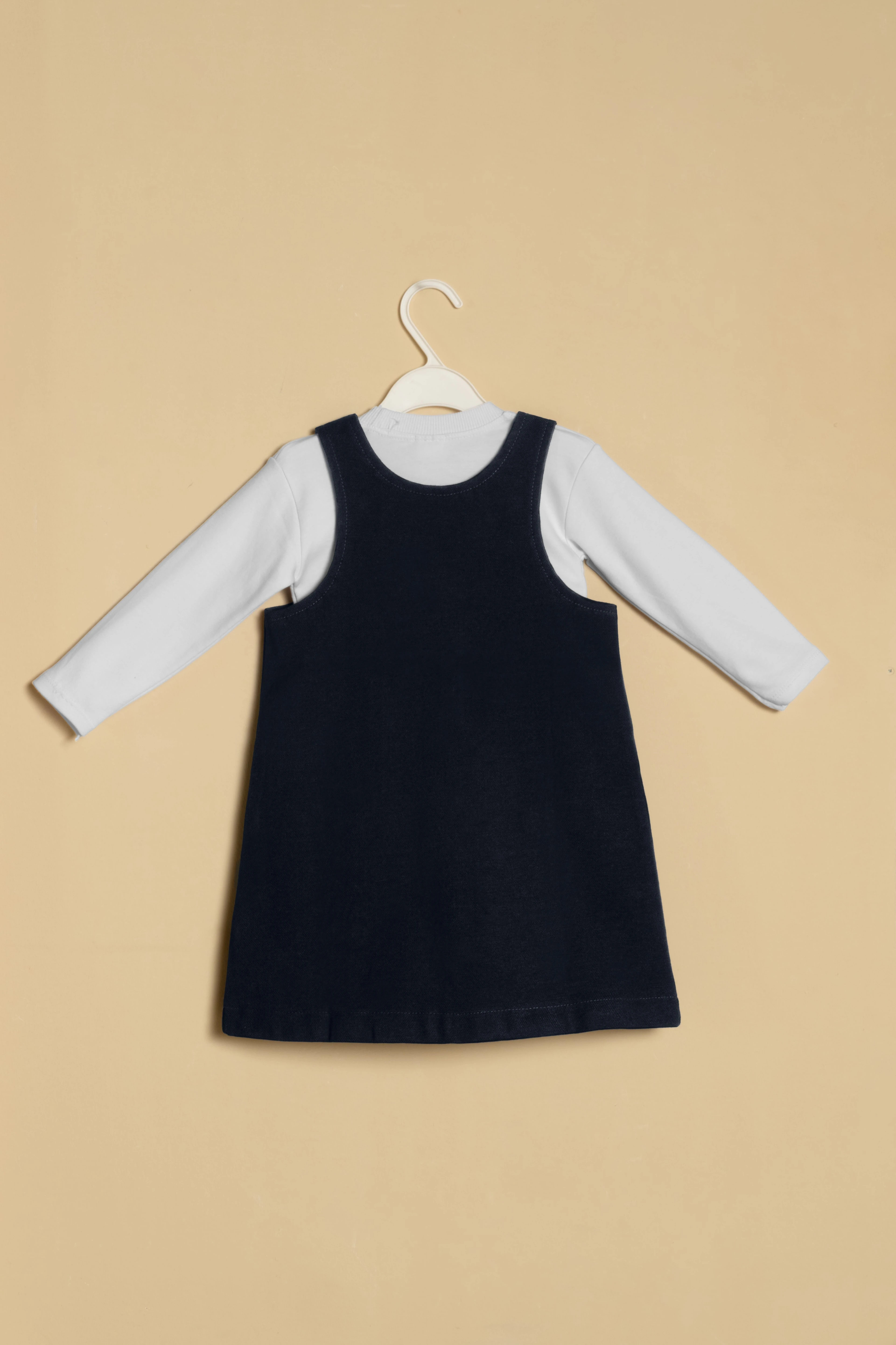 Kız çocuk Salopet Elbise 2'li Takım , % 100 Pamuklu