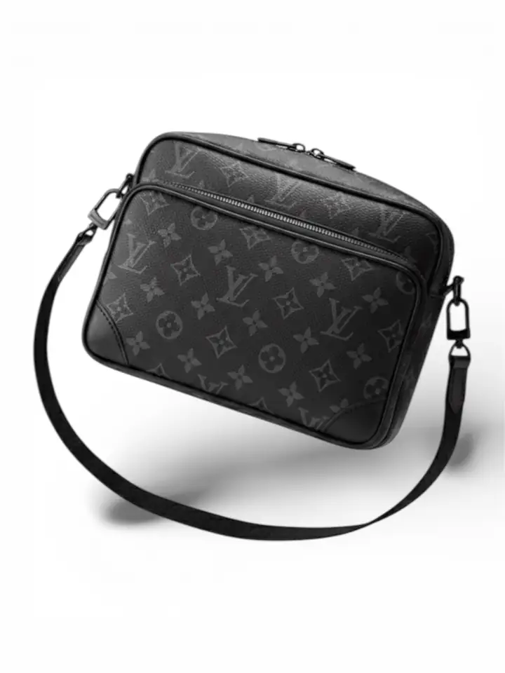 Büyük Kol Çantası - Siyah Gri Logolu