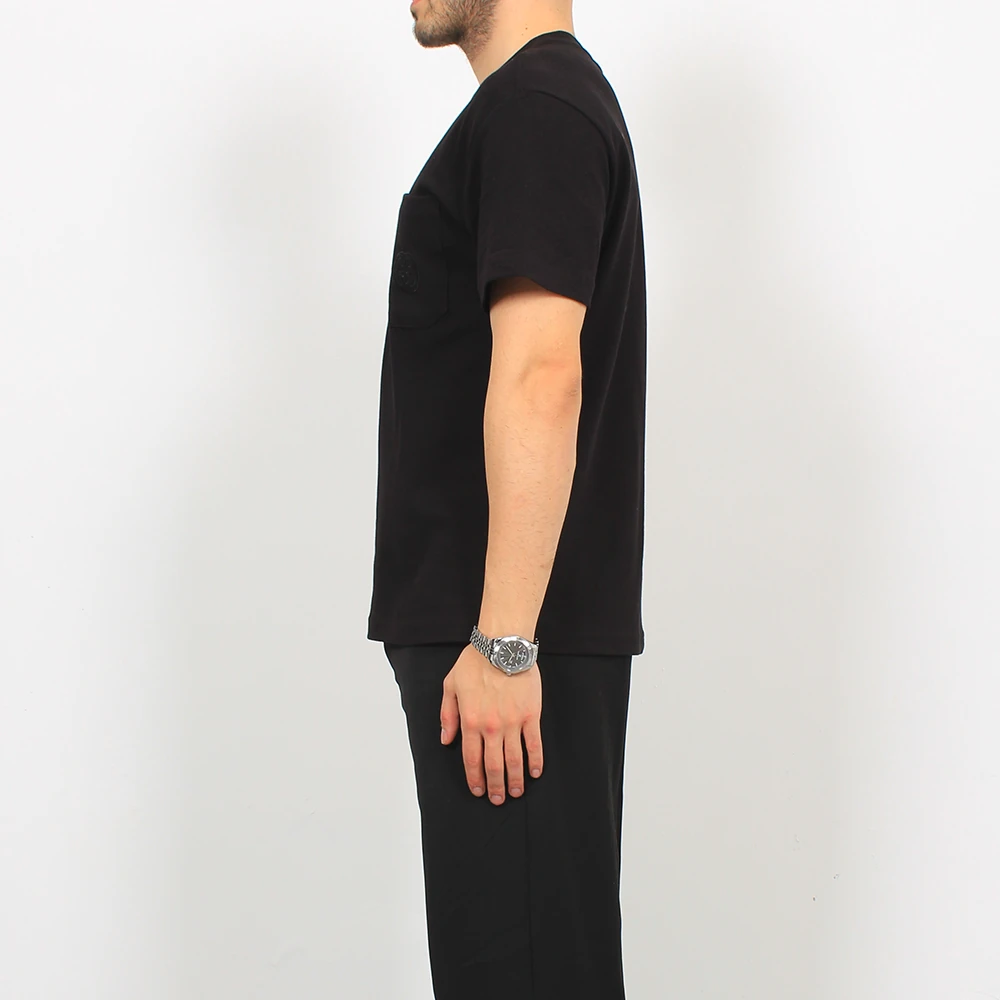 Cep Detaylı Logo Nakışlı Basic T-Shirt