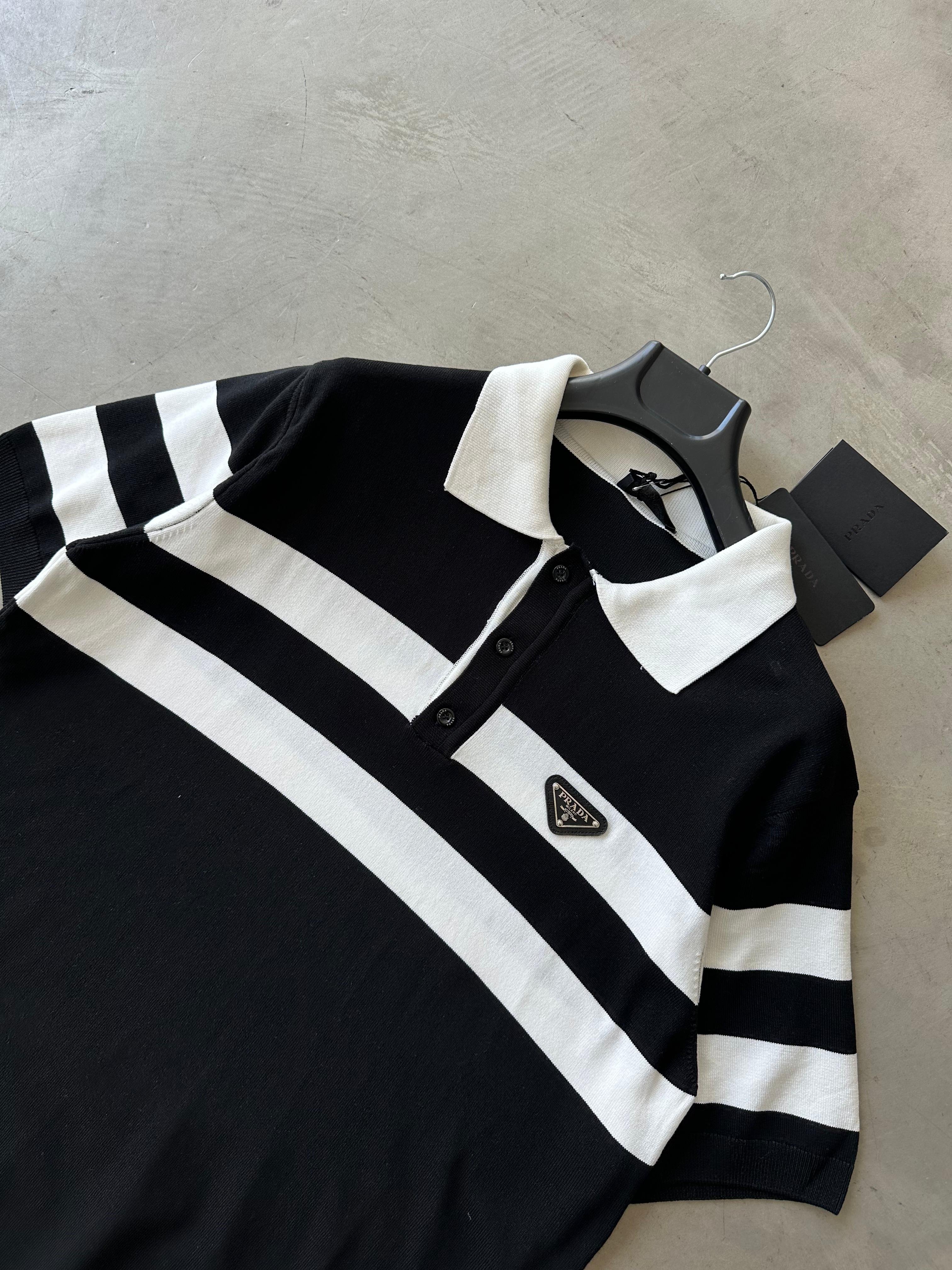 PRD Çizgili Triko Polo Yaka Tee