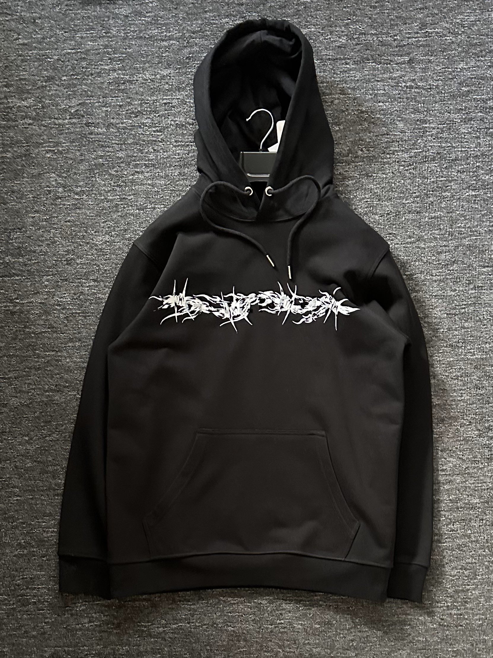 Chain Detail Kapüşonlu Premium Hoodie - Siyah