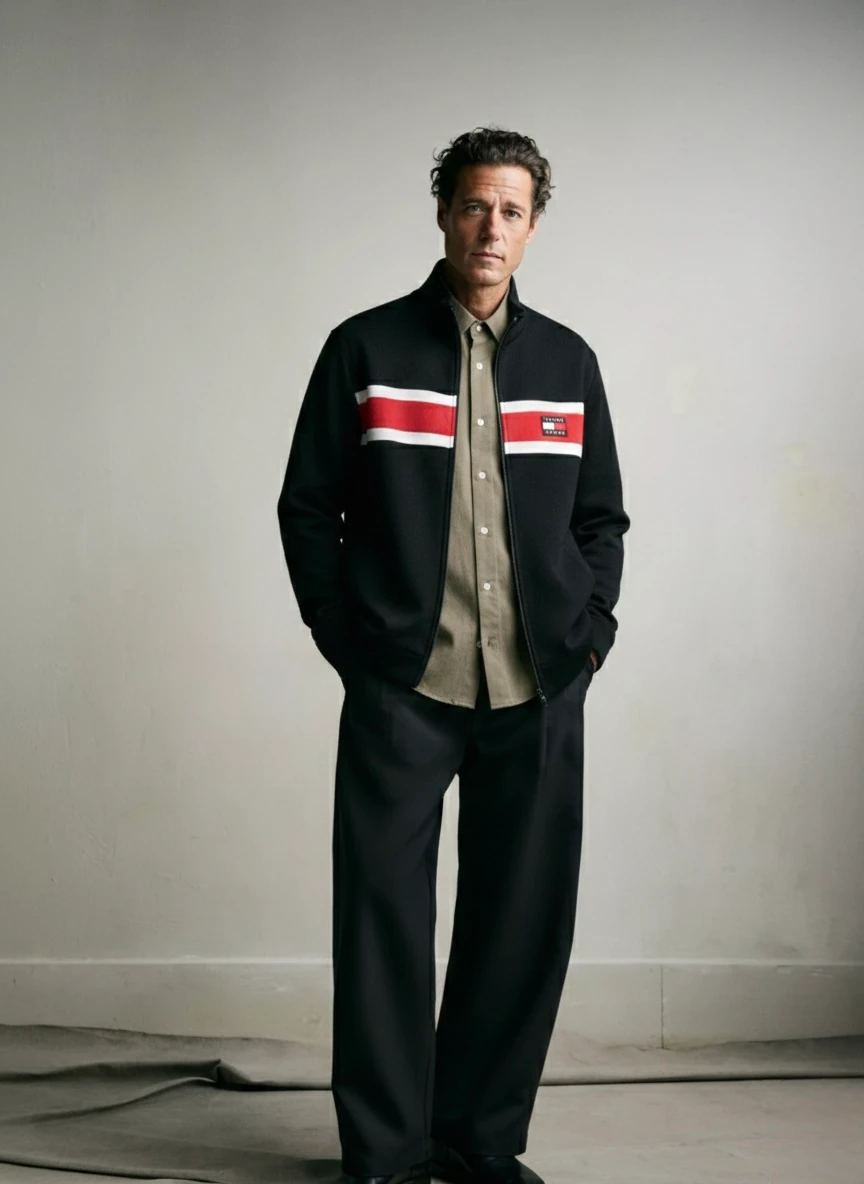 TMY Premium Kırmızı Beyaz Şeritli Ceket