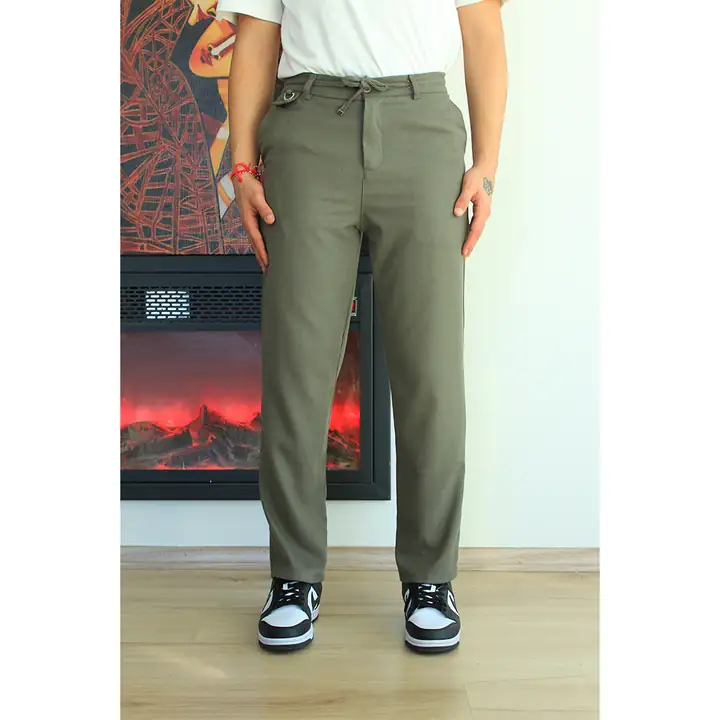 Bağcıklı Cep Detaylı Kumaş Pantolon