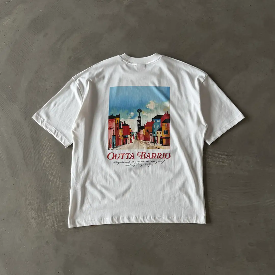 Arka Şehir Baskılı Basic T-Shirt