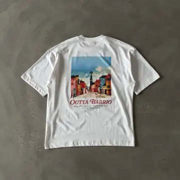 Arka Şehir Baskılı Basic T-Shirt